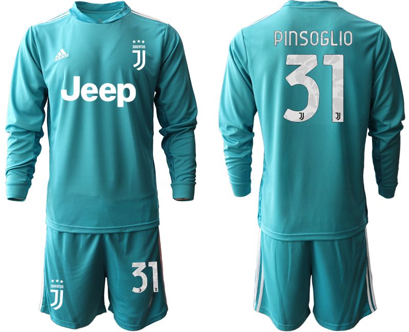 Men 2020-2021 club Juventus lake blue long sleeve goalkeeper #31 Soccer Jerseys